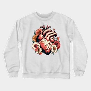 Heart with flowers Crewneck Sweatshirt